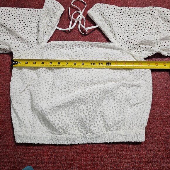 Everlane The Eyelet Cotton Blouse S White Coquette Feminine Cottagecore NWT - Picture 6 of 12